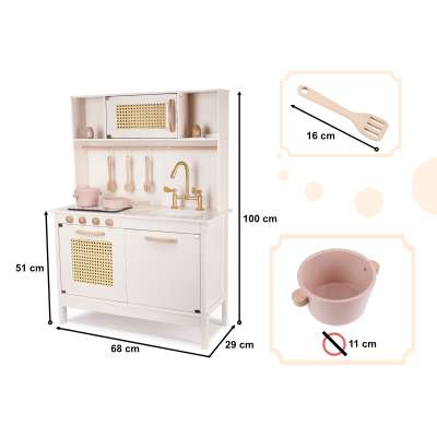 Kuchnia drewniana MDF retro z akcesoriami BOHO