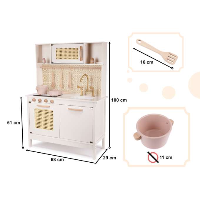 Kuchnia drewniana MDF retro z akcesoriami BOHO
