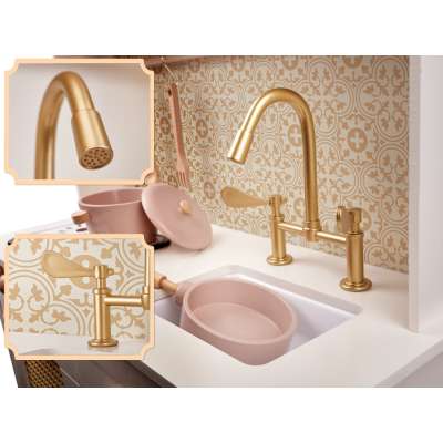 Kuchnia drewniana MDF retro z akcesoriami BOHO