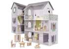MDF dollhouse with accessories 70cm LED grey 1