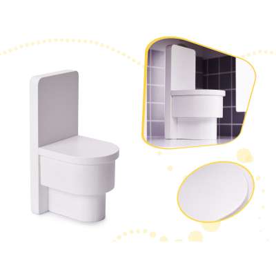 MDF dollhouse with accessories 70cm LED grey
