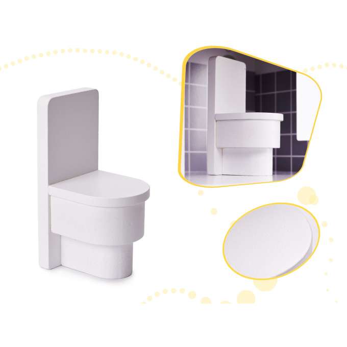 MDF dollhouse with accessories 70cm LED grey