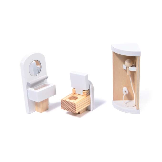 MDF wooden dollhouse with LED accessories 78cm black