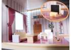 MDF wooden dollhouse with LED accessories 78cm black 4