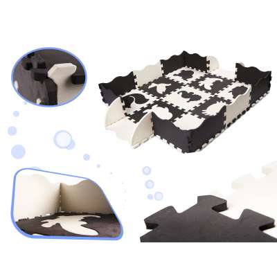 Puzzle piankowe mata dla dzieci 25el. czarno-białe