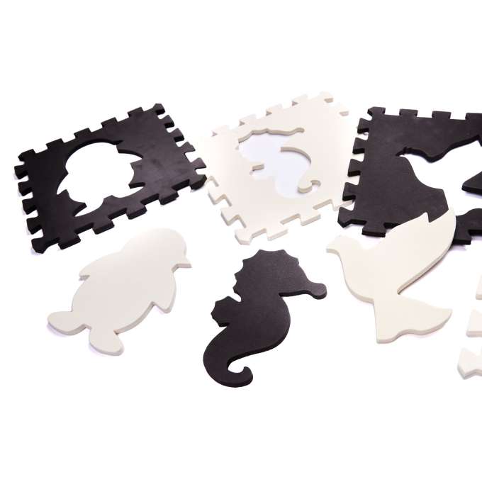Puzzle piankowe mata dla dzieci 25el. czarno-białe