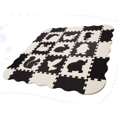 Puzzle piankowe mata dla dzieci 25el. czarno-białe