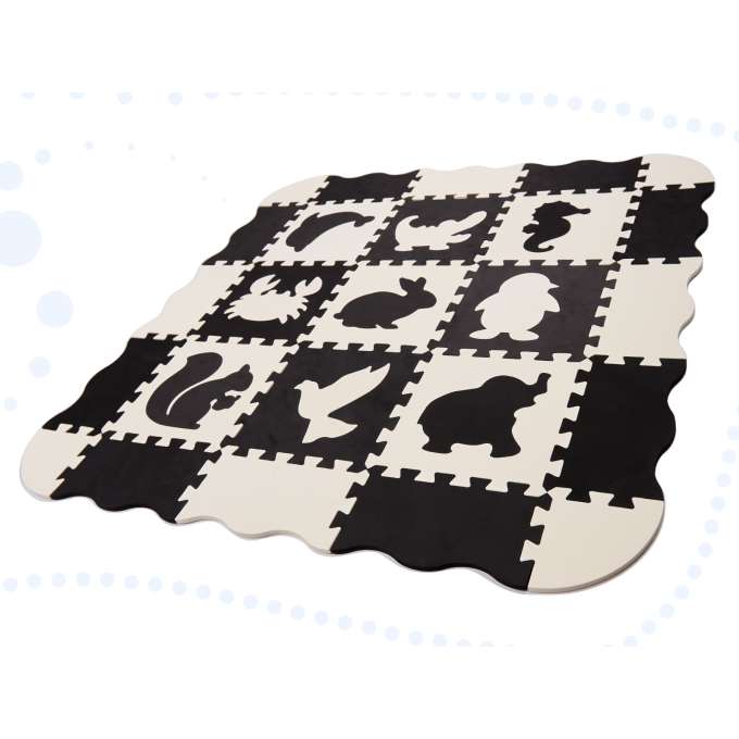 Puzzle piankowe mata dla dzieci 25el. czarno-białe