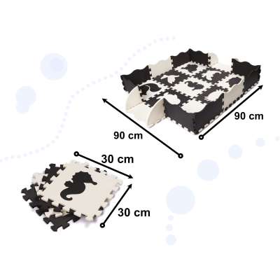 Puzzle piankowe mata dla dzieci 25el. czarno-białe