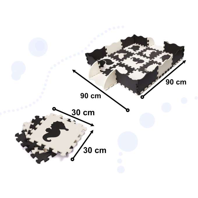 Puzzle piankowe mata dla dzieci 25el. czarno-białe