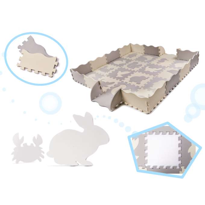 Puzzle piankowe mata/ kojec dla dzieci 36el. szaro-ecru