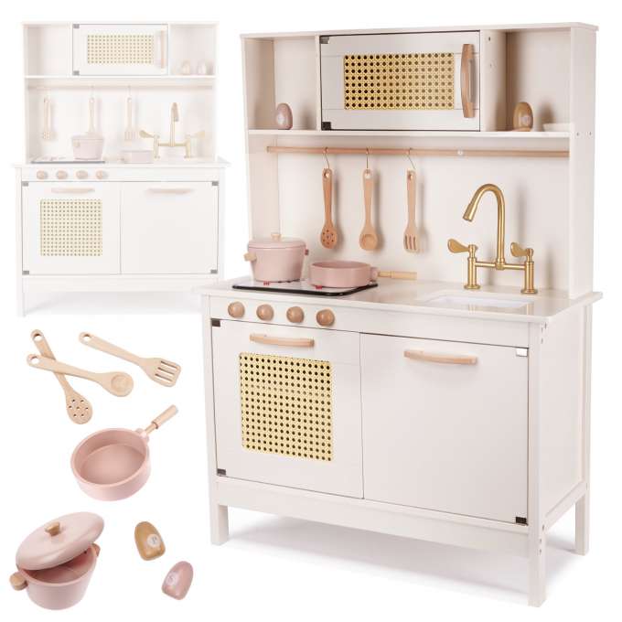 Retro MDF wooden kitchen with BOHO accessories