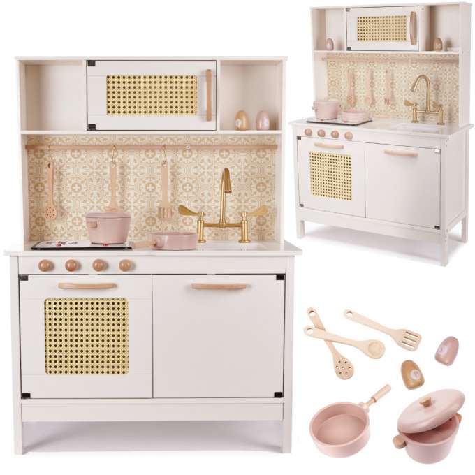 Retro MDF wooden kitchen with BOHO accessories
