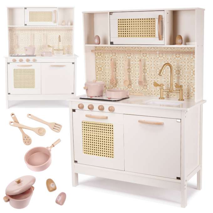 Retro MDF wooden kitchen with BOHO accessories