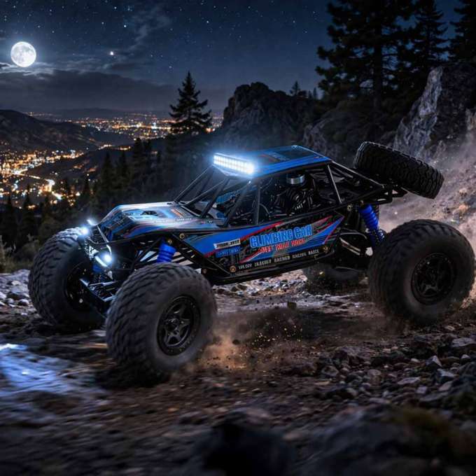 Samochód zdalnie sterowany na pilota RC Crawler Climbing Car 1:10 4WD 48cm niebieski
