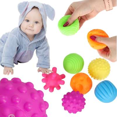 Sensory balls corrective toys set in a net