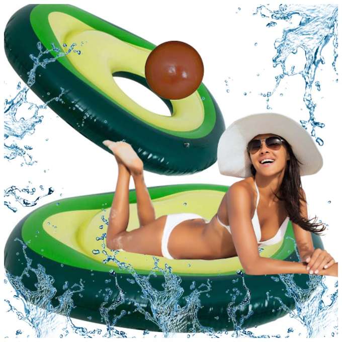 Inflatable swimming mattress with avocado ball with seed 150cm XL