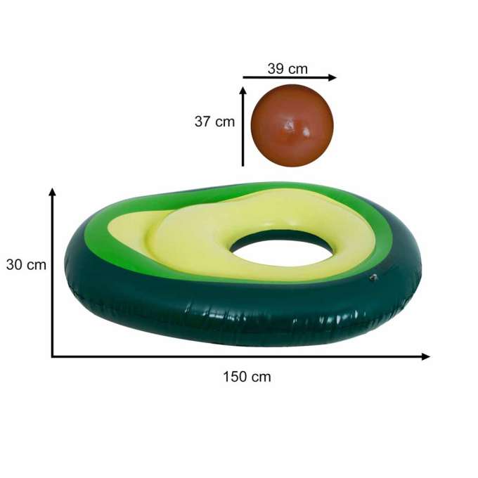 Inflatable swimming mattress with avocado ball with seed 150cm XL