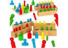 Montessori wooden cylinder weights colourful 1