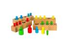 Montessori wooden cylinder weights colourful 3