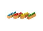 Montessori wooden cylinder weights colourful 4