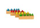 Montessori wooden cylinder weights colourful 5