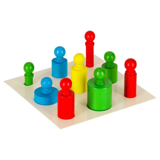 Montessori wooden cylinder weights colourful