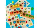 Montessori wooden cylinder weights colourful 8