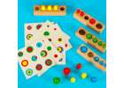 Montessori wooden cylinder weights colourful 9