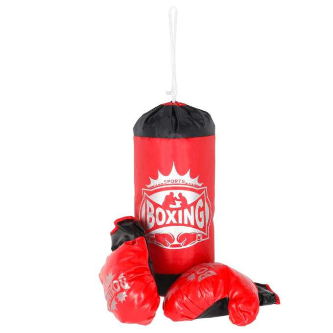 Punch bag and gloves boxing set