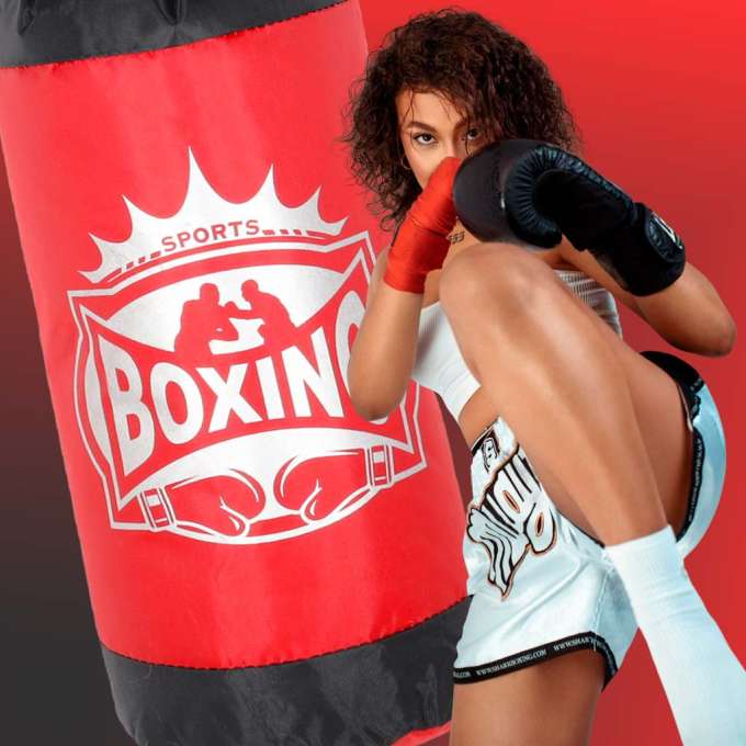 Punch bag and gloves boxing set