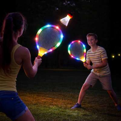 Tennis rackets LED glowing + shuttlecocks