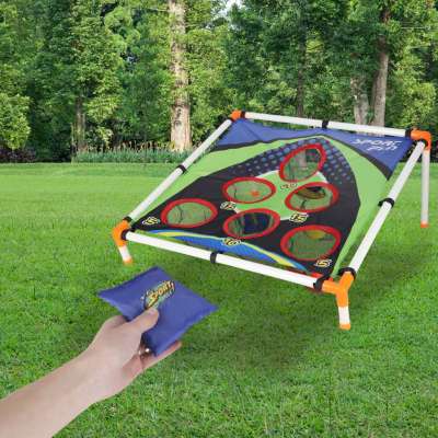 Toss to the target with bags darts skill game