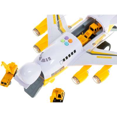 Aircraft transporter with construction cars side/front