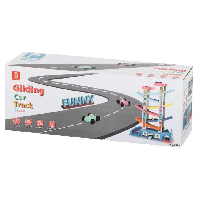 Car track racing slide + 8 cars