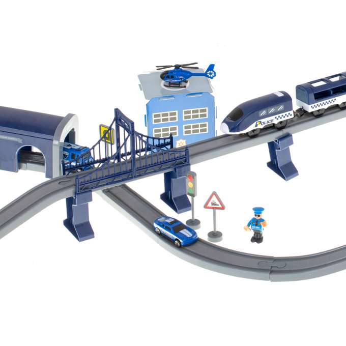 Electric train train police cars 92 elements ~300cm