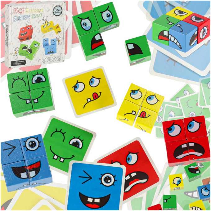 Klocki kreatywne montessori wyzwania zmieniające twarz emocje
