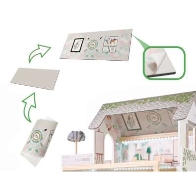LULILO Domek dla lalek drewniany FLORO boho LED