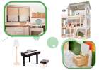 LULILO Domek dla lalek drewniany FLORO boho LED 22