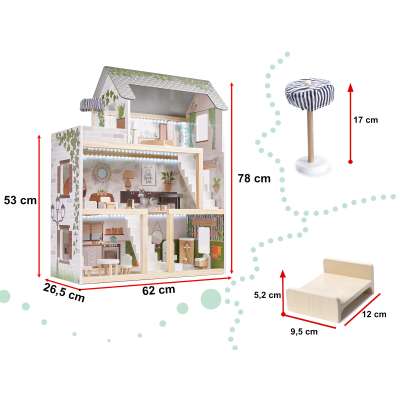 LULILO Domek dla lalek drewniany apartament Ikonka boho 