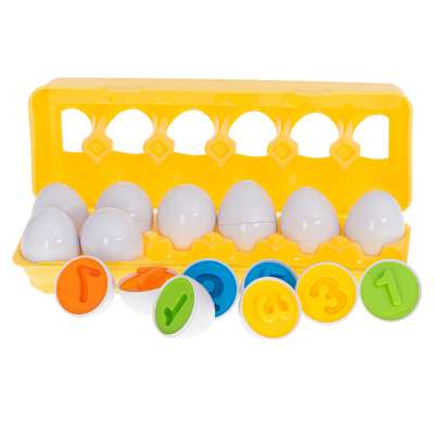 Puzzle egg blocks 12 pcs extrusion Montessori numbers and colors