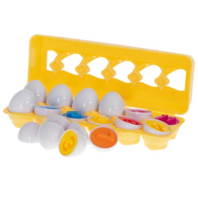 Puzzle egg blocks 12 pcs extrusion Montessori numbers and colors