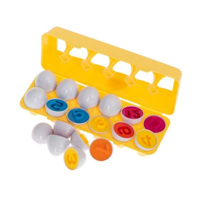 Puzzle egg blocks 12 pcs extrusion Montessori numbers and colors