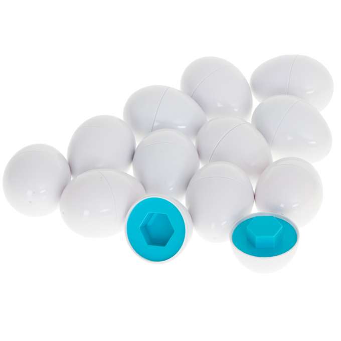 Puzzle egg blocks 12 pcs extrusion Montessori shapes and colors