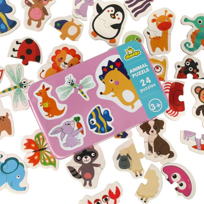 Puzzle in a can animals 24 puzzles
