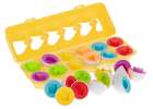 Puzzle klocki jajka 12 szt wytłaczanka  Montessori kształty i kolory  2