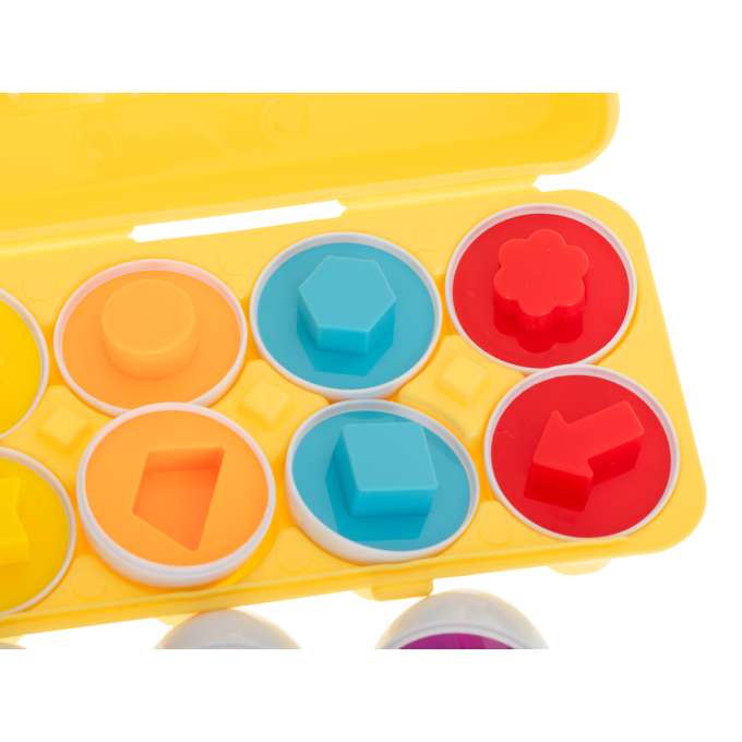 Puzzle klocki jajka 12 szt wytłaczanka  Montessori kształty i kolory 