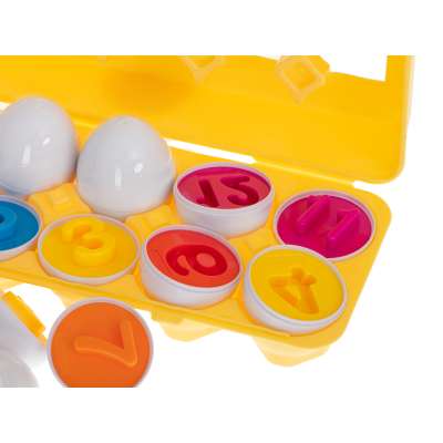 Puzzle klocki jajka 12 szt wytłaczanka Montessori liczby i kolory