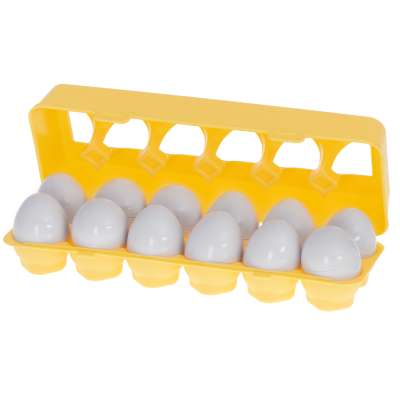 Puzzle klocki jajka 12 szt wytłaczanka Montessori liczby i kolory