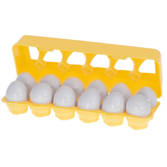 Puzzle klocki jajka 12 szt wytłaczanka Montessori owoce i warzywa